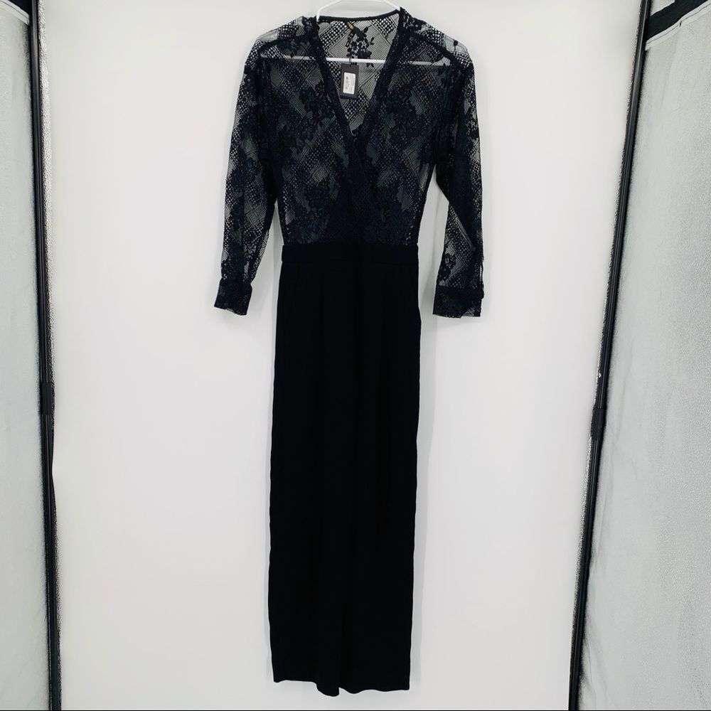 NEW MAJE Lace-panel straight-leg crepe jumpsuit 34 - Picture 8 of 13